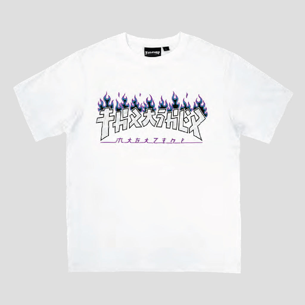 THRASHER GODZILLA CHARRED S/S T-SHIRT WHITE